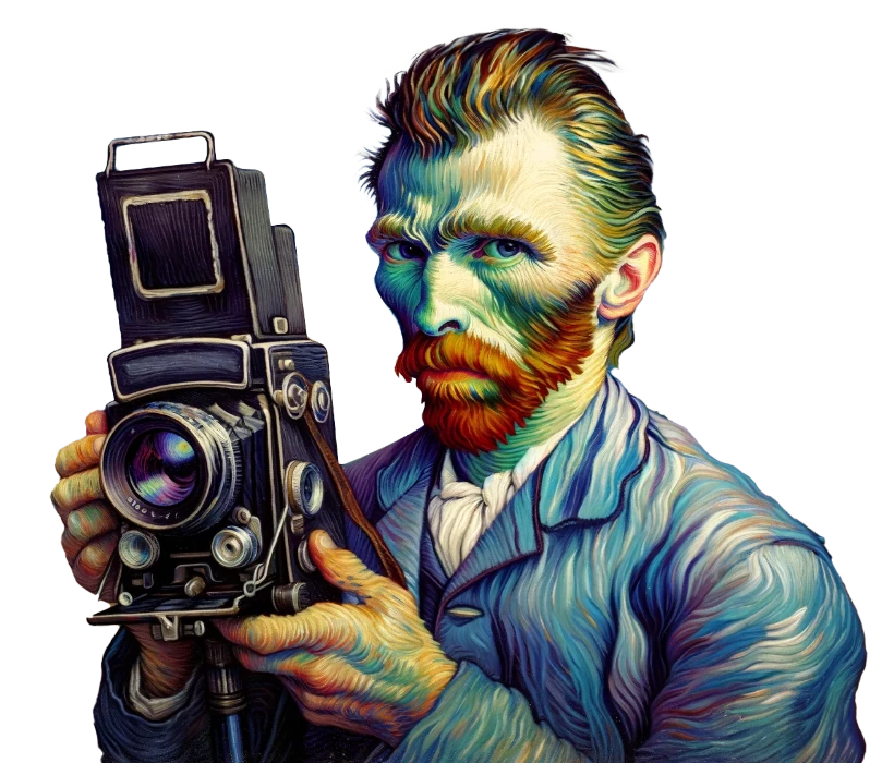 Vincent van Gogh met een camera, beeldmerk van de Photo Award